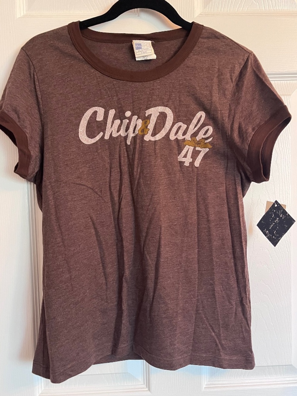 Chip and Dale Disney Fitted Brown Heather Ringer Tee XXL
